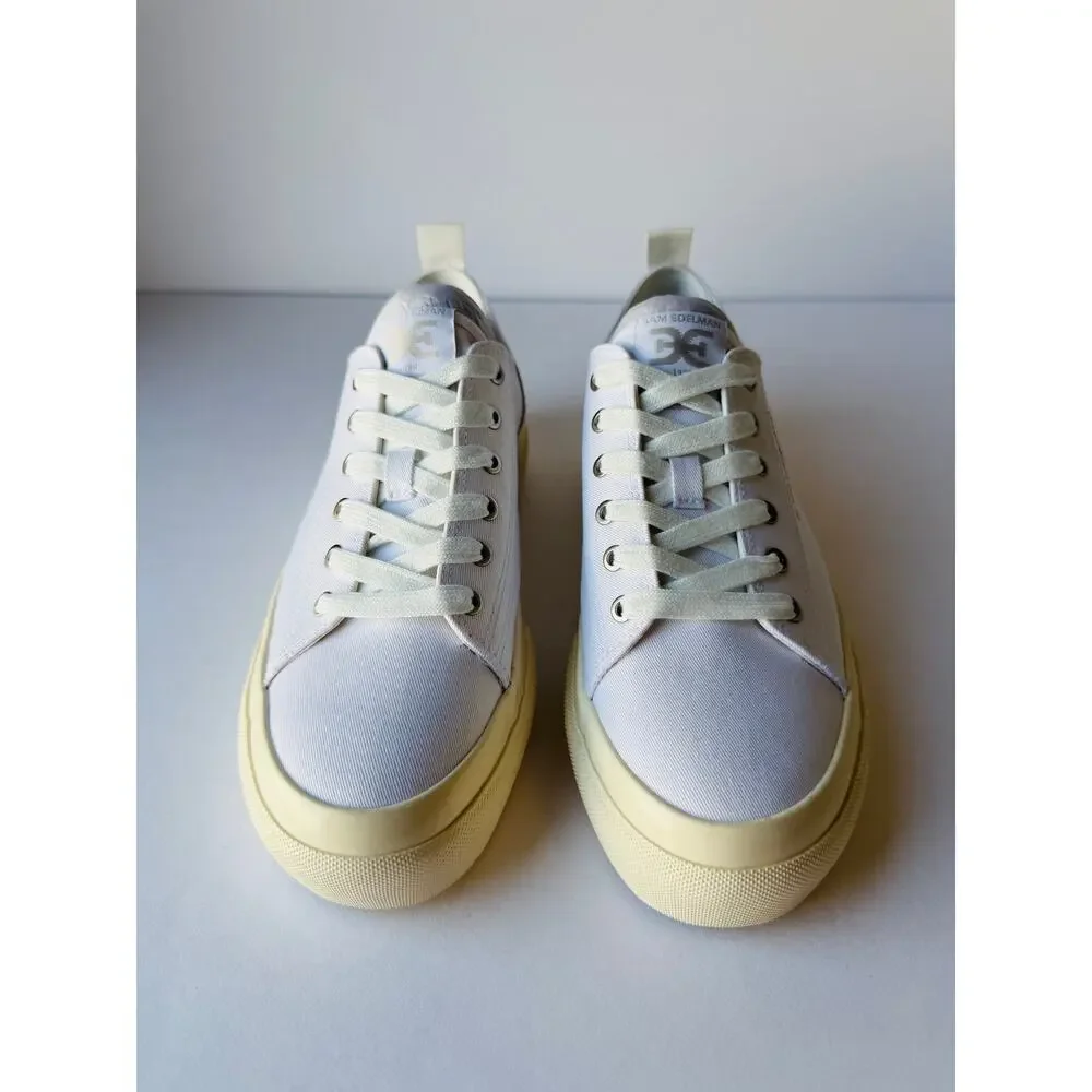 Sam Edelman Sonia White Cotton Platform Sneakers Women’s 8.5